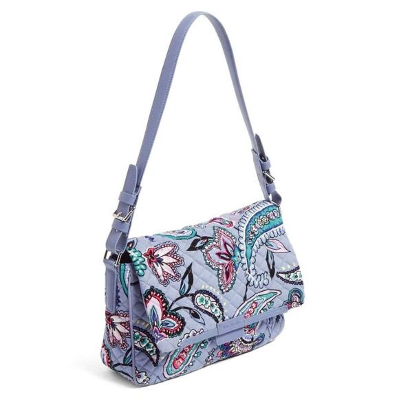 Vera Bradley NWT Makani Paisley Lilac Purple Quilted Iconic Shoulder Bag Purse - Picture 2 of 13